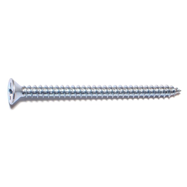 Midwest Fastener Sheet Metal Screw, #12 x 3 in, Zinc Plated Steel Flat Head Phillips Drive, 20 PK 932083